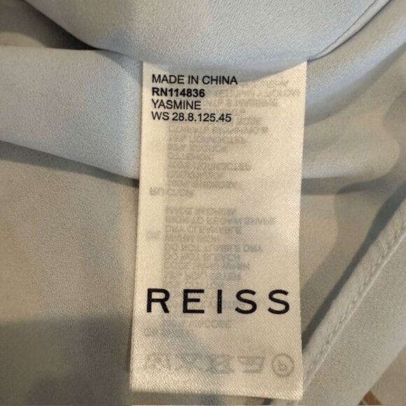 Reiss Yasmine Swirl Print Mini Skirt in Blue / Gray Drawstring Waist Size 10 - Picture 9 of 13